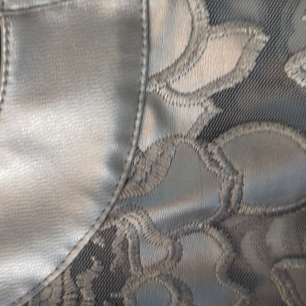 Colleen Lopez Best Dressed Silver Faux Leather And Mesh Jacket - Picture 12 of 16
